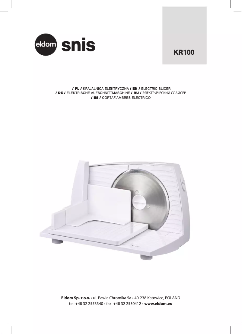 Image de la première page du manuel de l'appareil Snis KR100