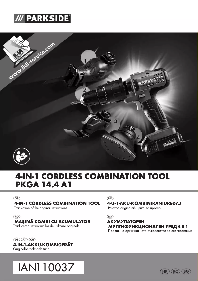Page 1 of the manual User Manual Parkside PKGA 14.4 A1