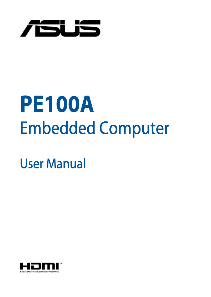 Page 1 of the manual User Manual Asus PE100A