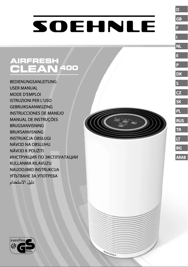 First page image of the manual for Airfresh Clean 400