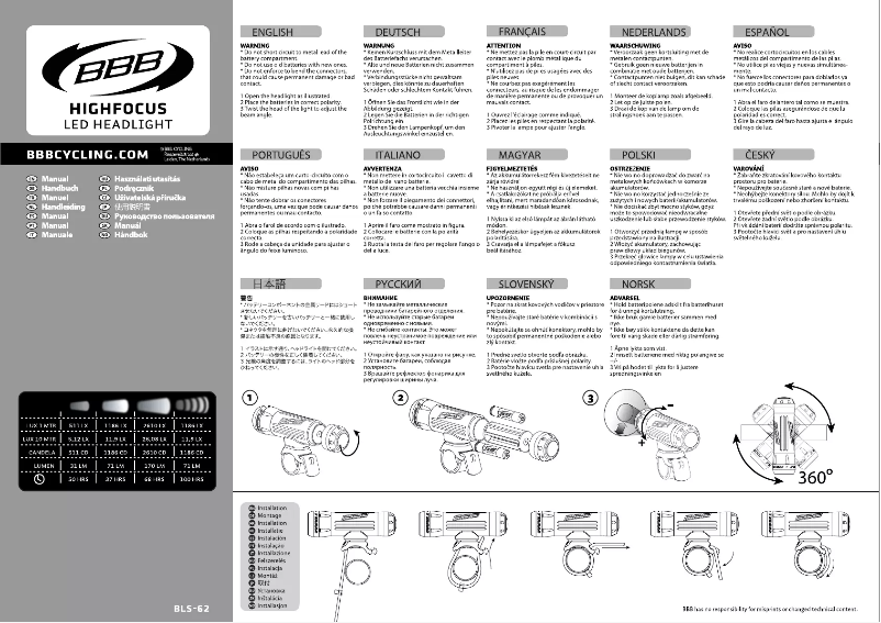 Page 1 of the manual User Manual BBB HighFocus BLS-62