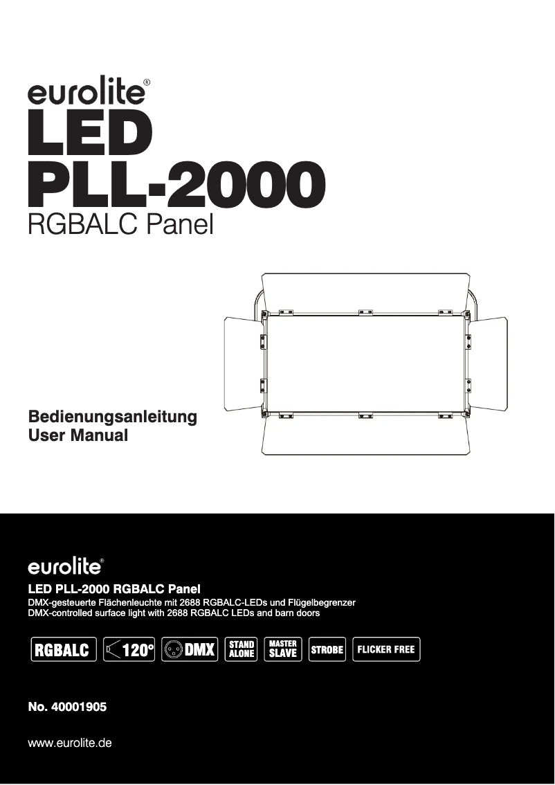 Image de la première page du manuel de l'appareil LED PLL-2000