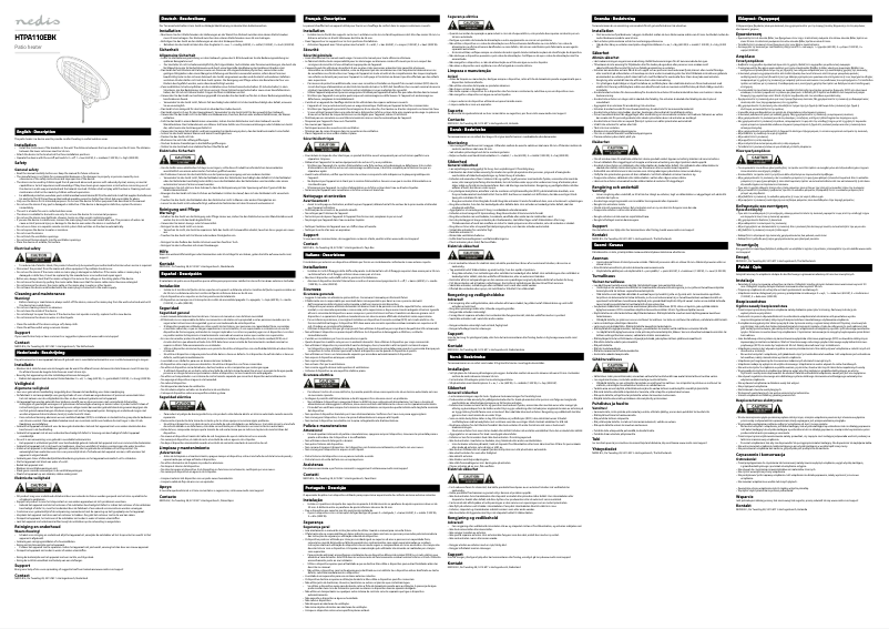 Page 1 of the manual User Manual Nedis HTPA110EBK