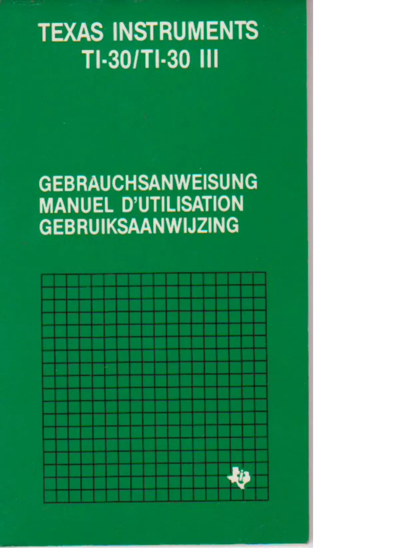 First page image of the manual for TI-30