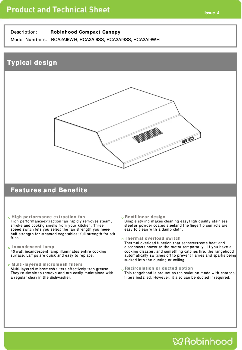 First page image of the manual for RCA2AI9SS