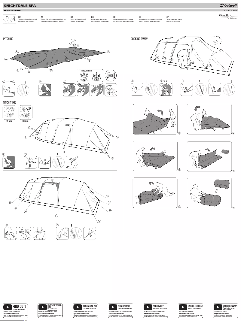 Page 1 of the manual Instruction Manual Outwell Knightdale 8PA