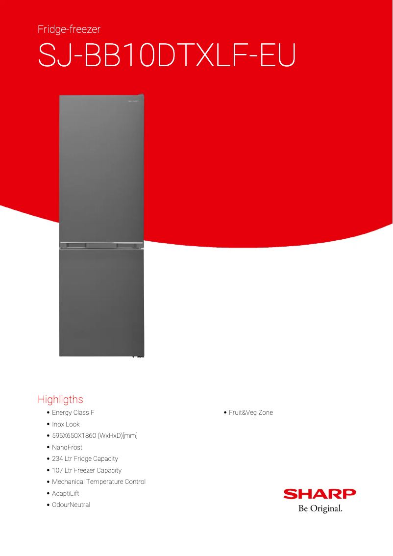 First page image of the manual for SJ-BB10DTXLF-EU