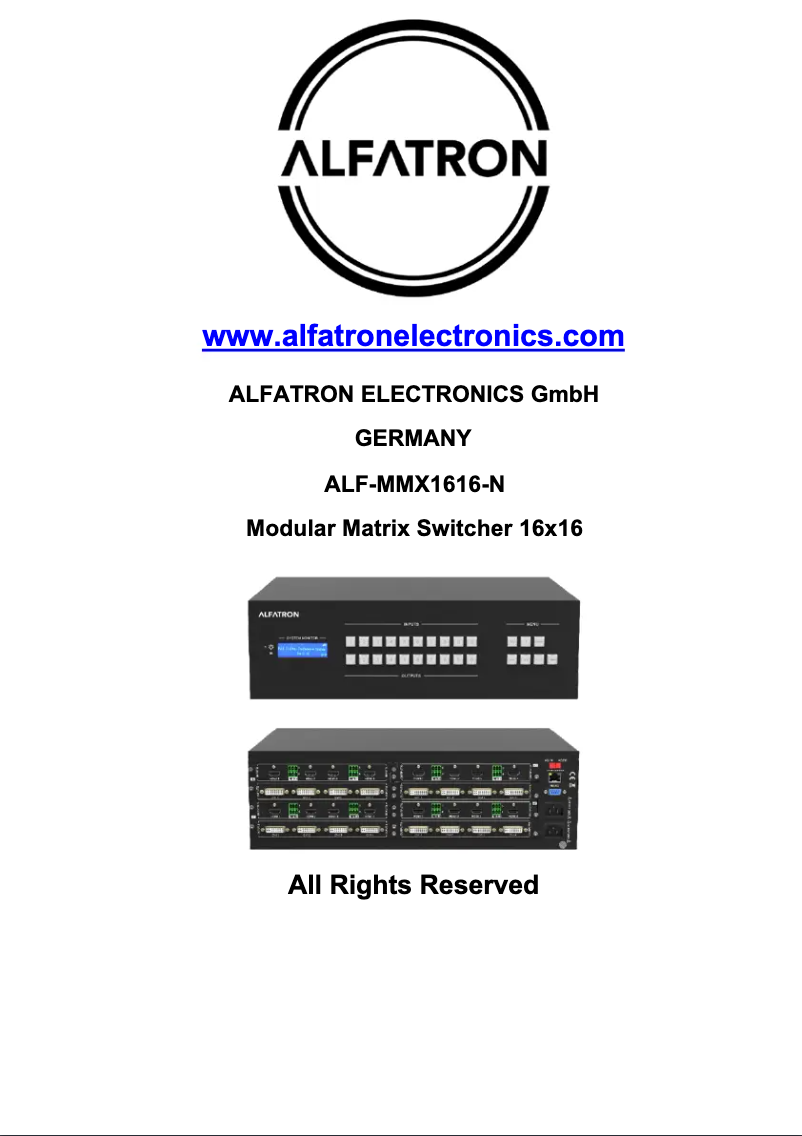 Page 1 of the manual User Manual Alfatron ALF-MMX1616-N