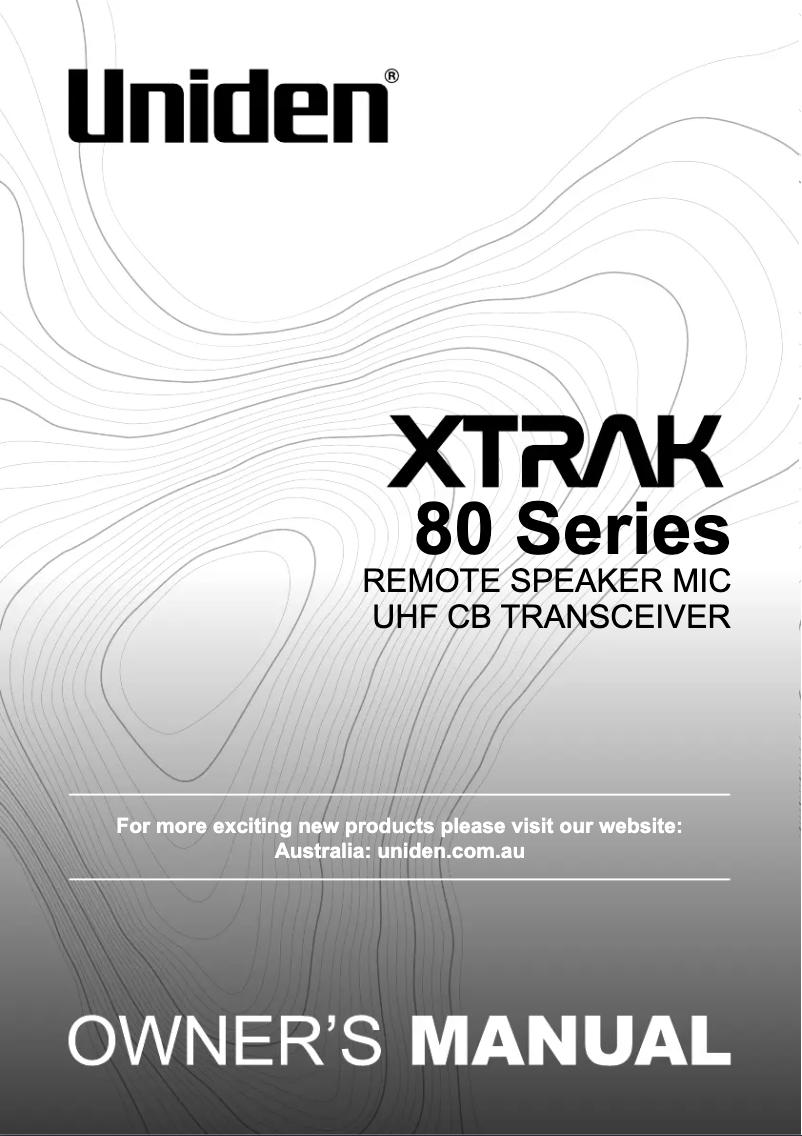 First page image of the manual for XTRAK 80 Pro