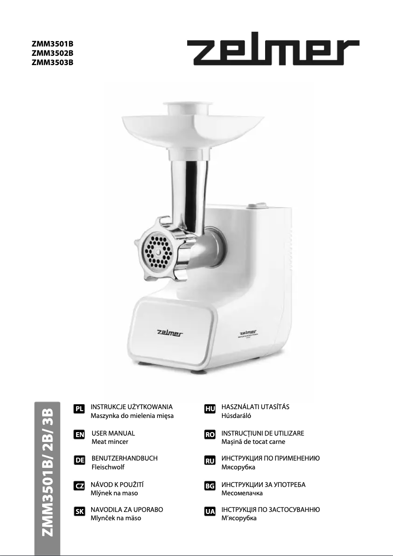 Page 1 of the manual User Manual Zelmer ZMM3502B