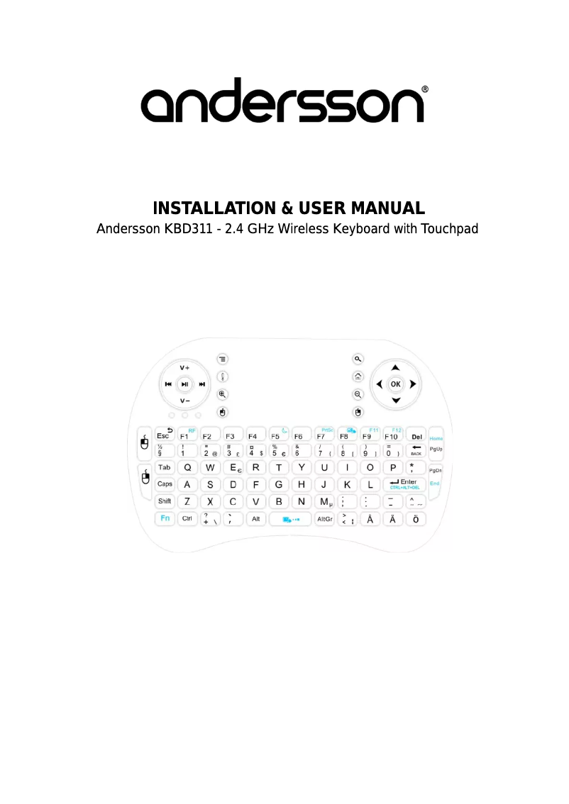 First page image of the manual for KBD311