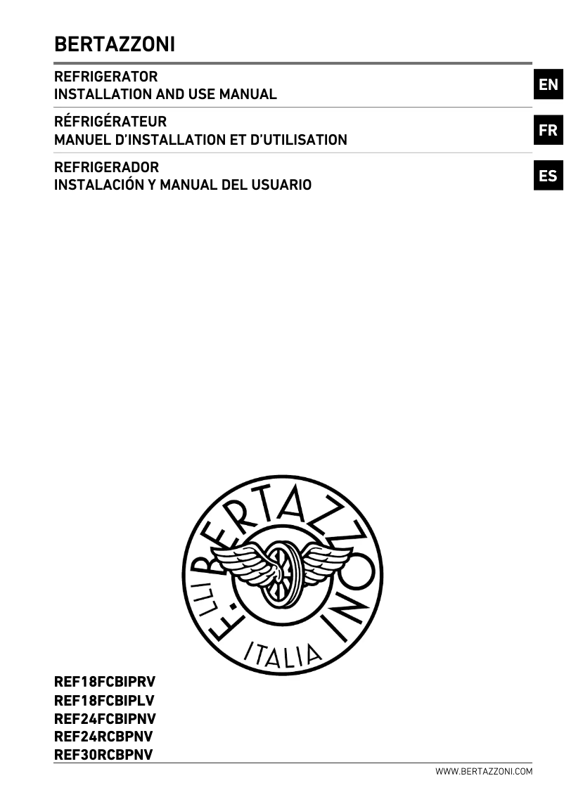 Page 1 of the manual User Manual Bertazzoni REF30RCBPNV