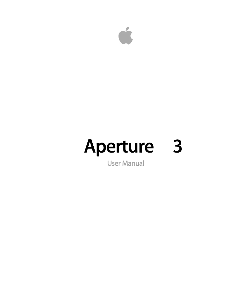 Page 1 of the manual User Manual Apple Aperture 3