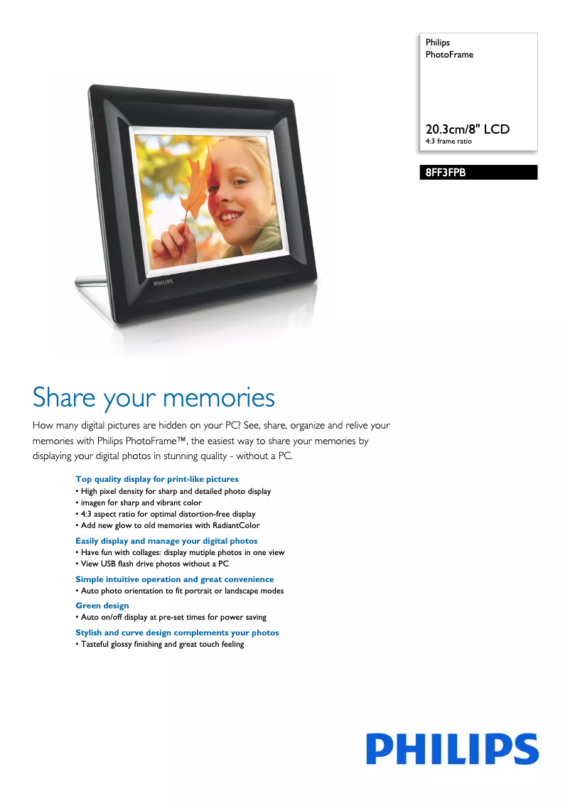 First page image of the manual for 8FF3FPB