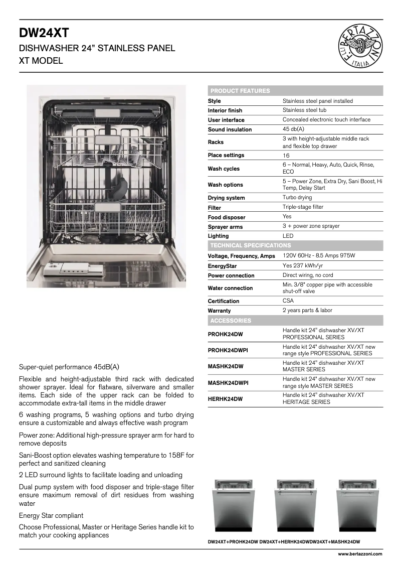 First page image of the manual for DW24XT