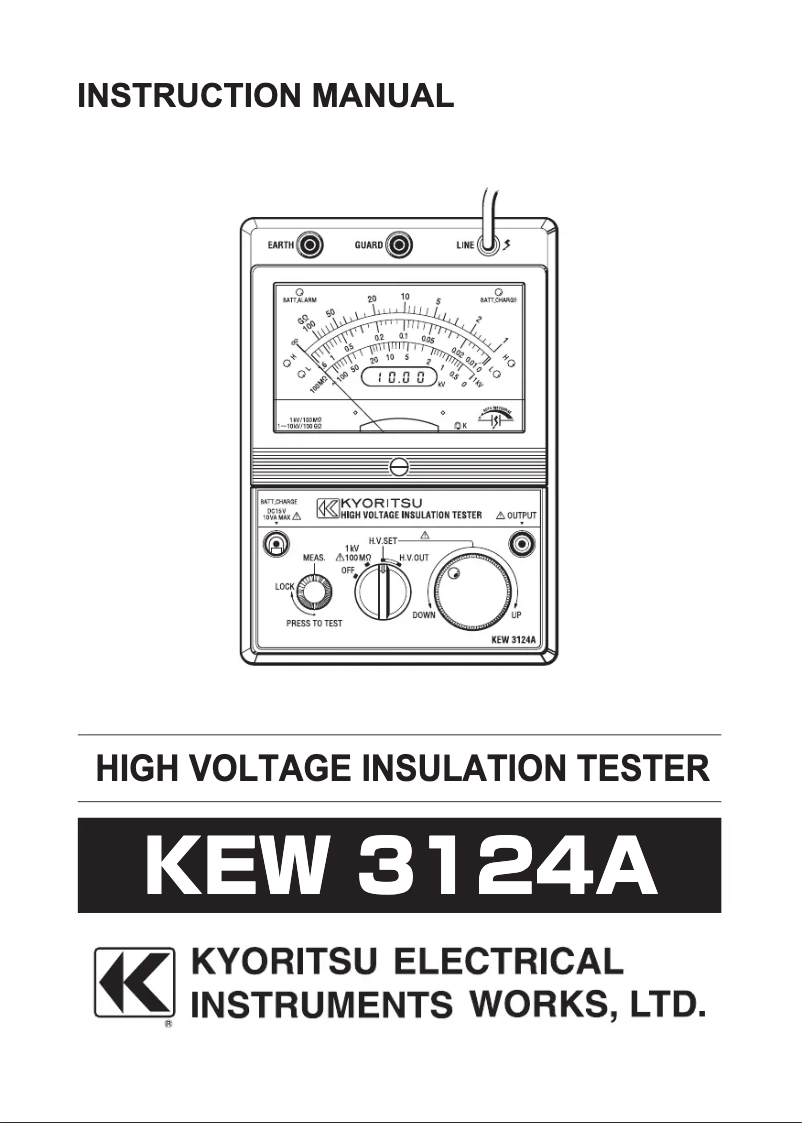 First page image of the manual for KEW3124A