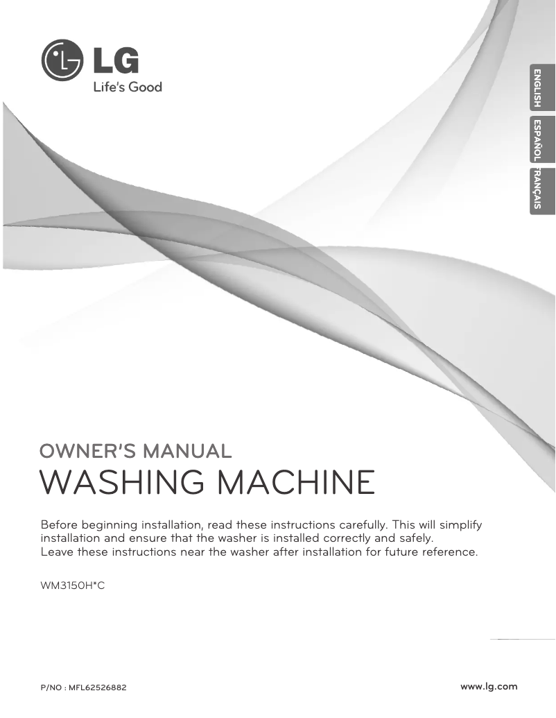 Page 1 of the manual User Manual LG WM3150HWC