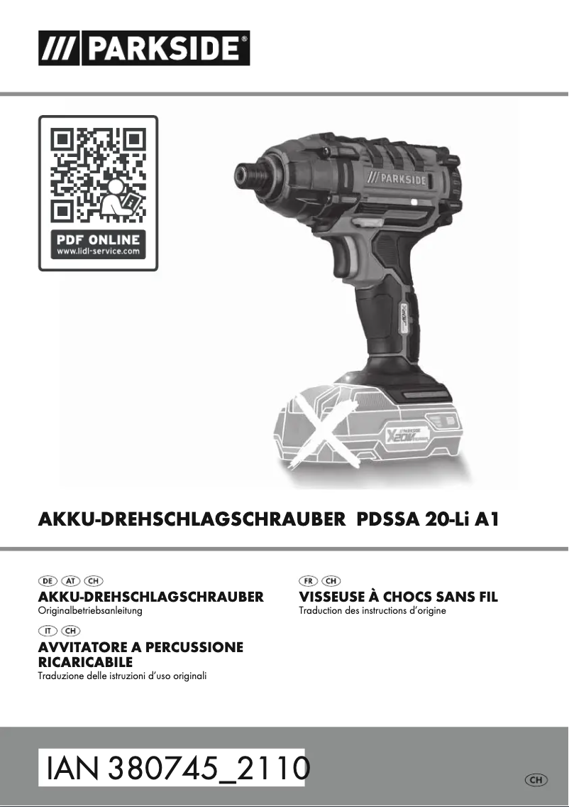 First page image of the manual for IAN 380745