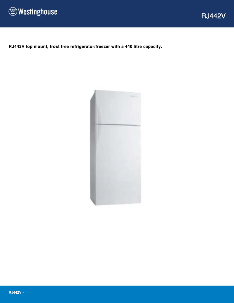 First page image of the manual for RJ442V