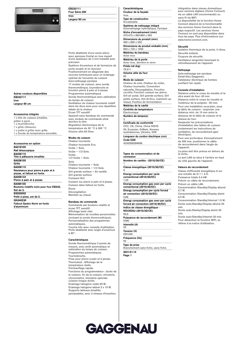 Image de la première page du manuel de l'appareil EB333111