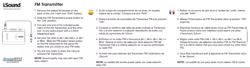 Page 1 of the manual User Manual dreamGEAR iSound