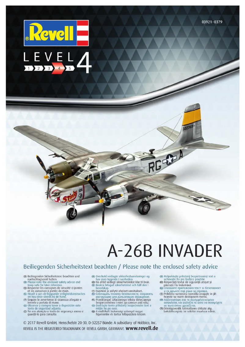 Page 1 of the manual User Manual Revell A-26B Invader