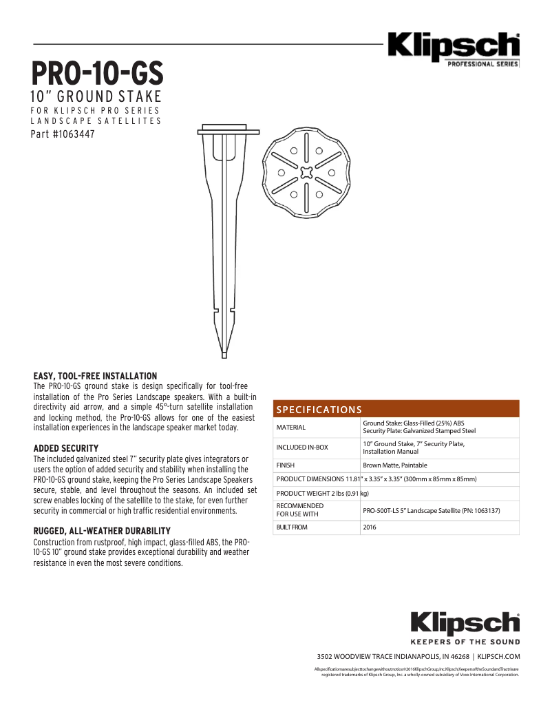 First page image of the manual for PRO-10-GS