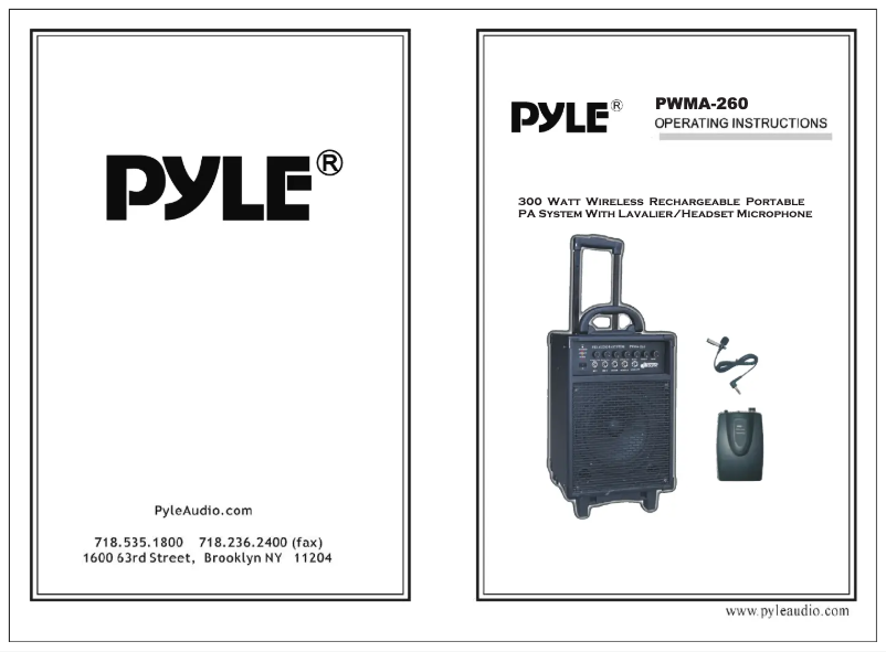 First page image of the manual for PWMA260