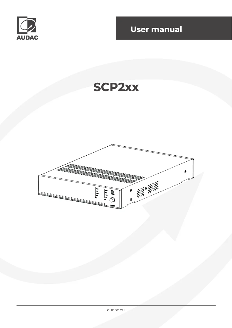 Page 1 of the manual User Manual Audac SCP212