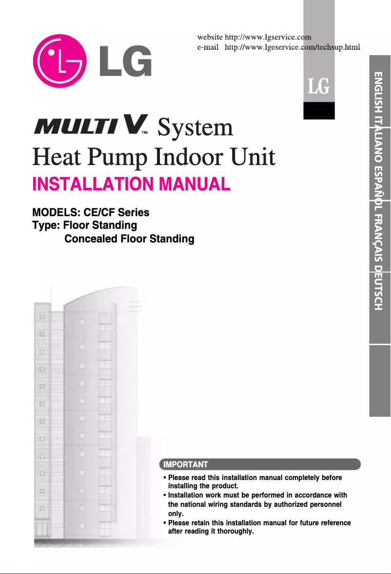 First page image of the manual for ARNU18GCFA1