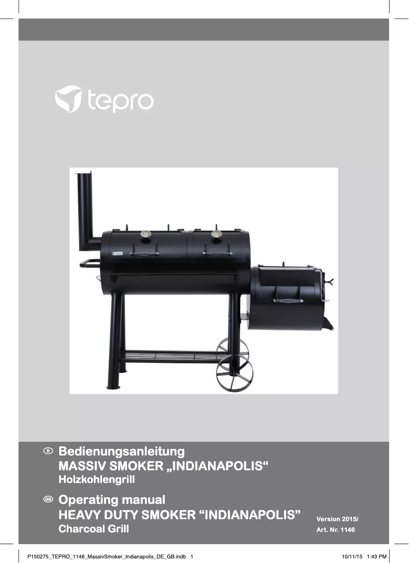 Page 1 de la notice Manuel utilisateur tepro Indianapolis 1146