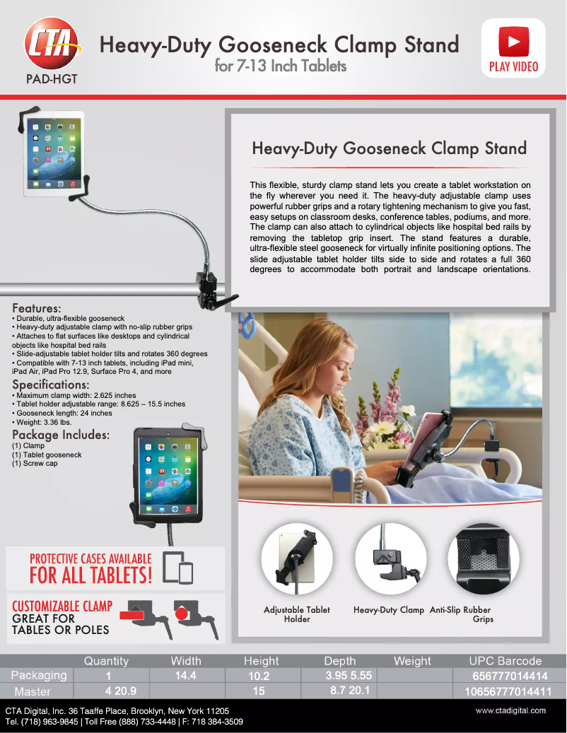 Page 1 of the manual Brochure CTA Digital PAD-HGT