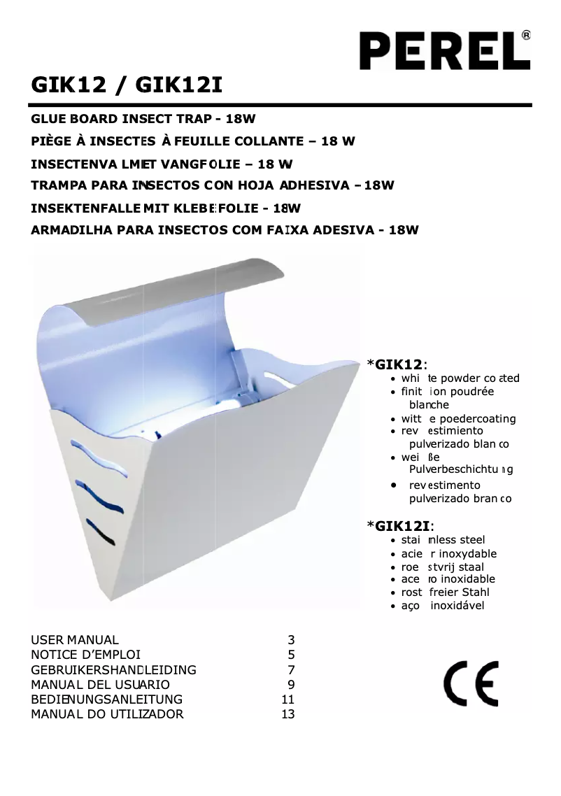 Page 1 of the manual User Manual Perel GIK12