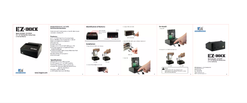 Page 1 of the manual User Manual Kingwin EZD-2535U