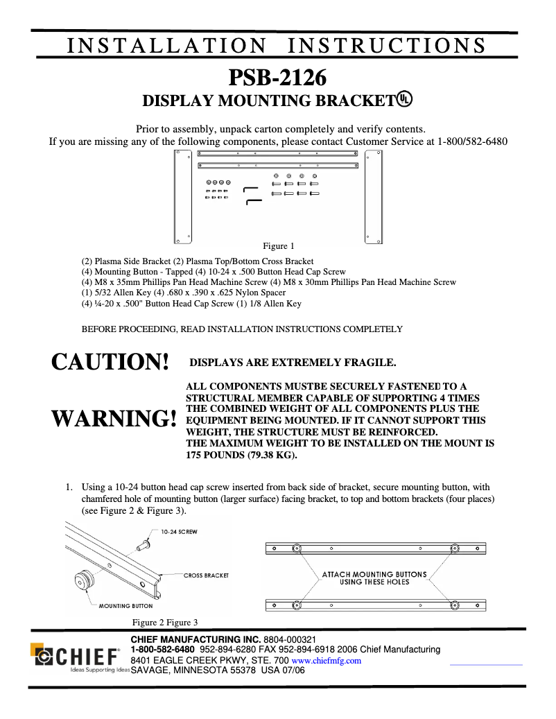 First page image of the manual for PWR2126B