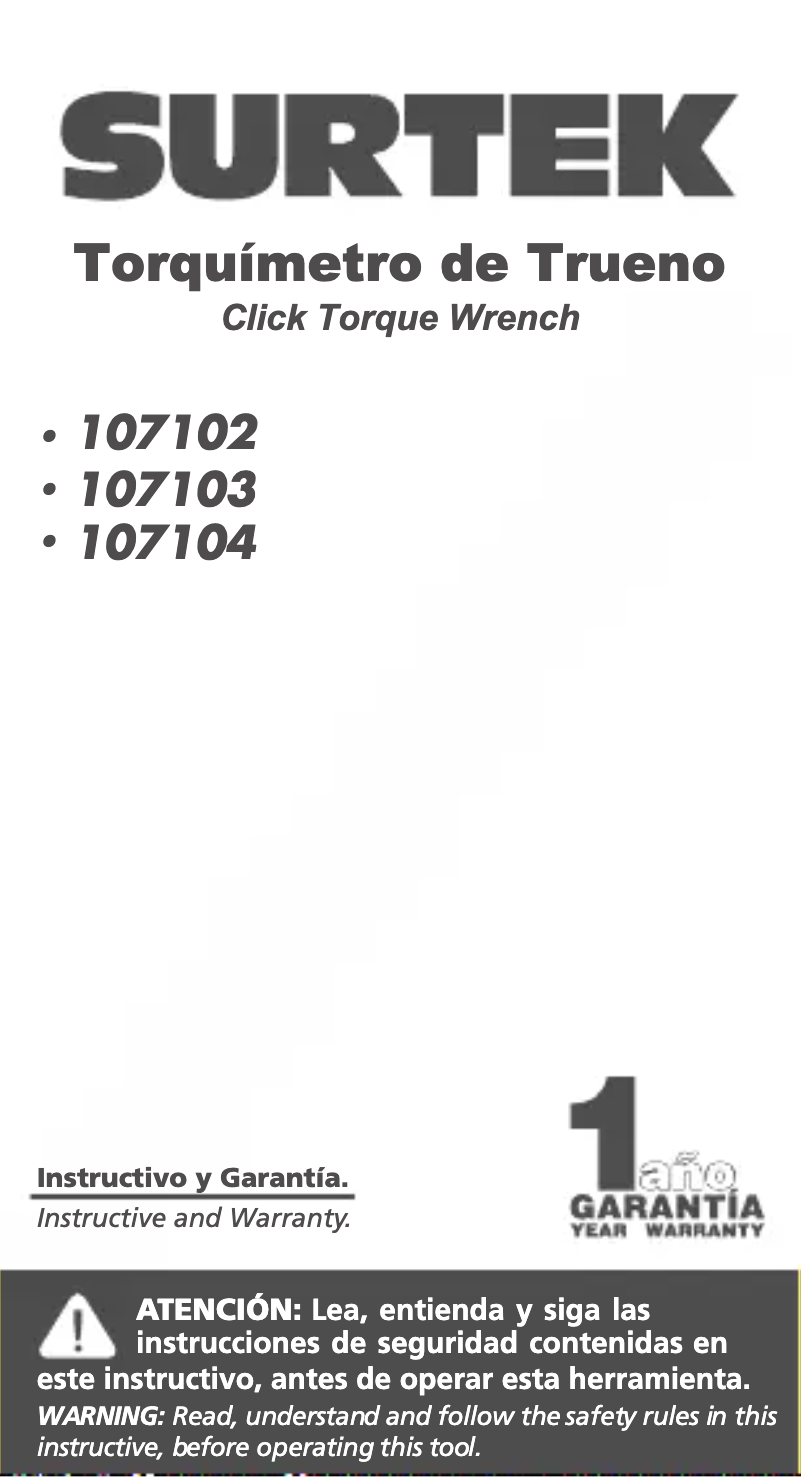 Page 1 of the manual User Manual Urrea 107104