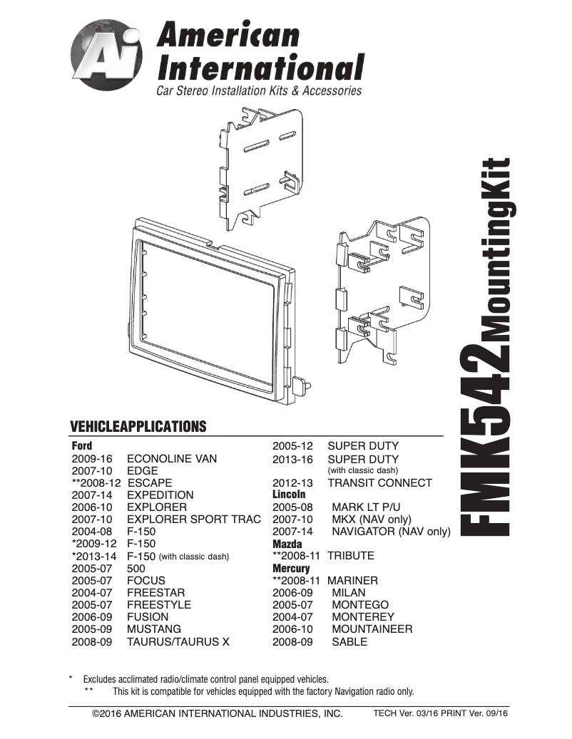 Page 1 of the manual User Manual American International FMK542