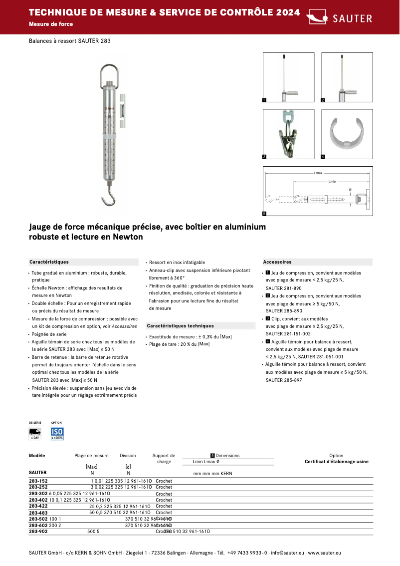 Page 1 of the manual Brochure Kern 283-402