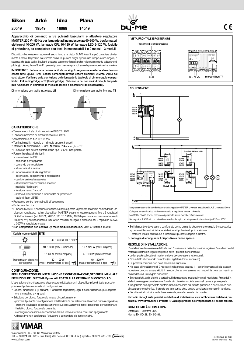 Page 1 of the manual User Manual Vimar 16989