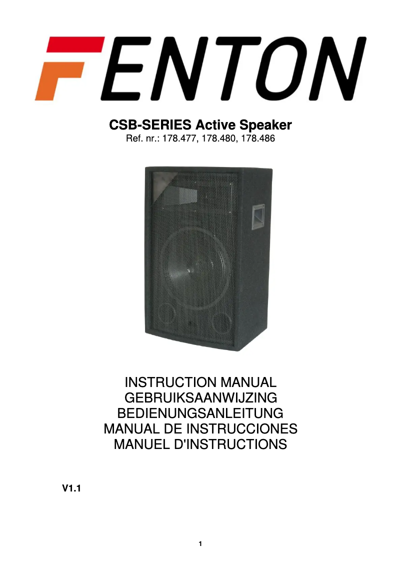 Page 1 of the manual User Manual Fenton CSB15