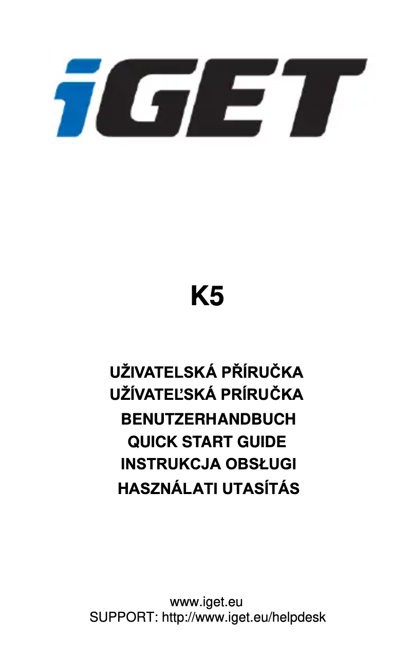 Page 1 of the manual User Manual iGET K5