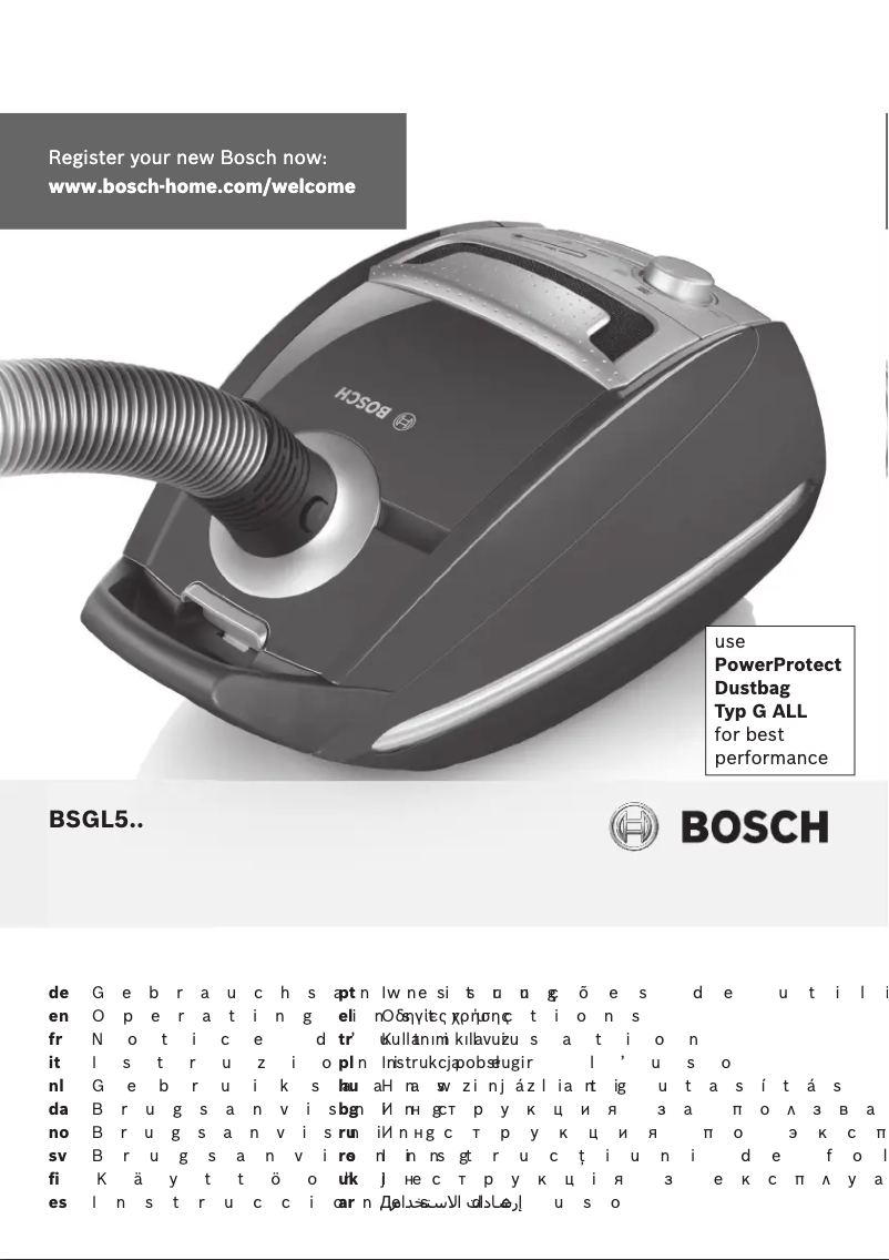 Page 1 of the manual User Manual Bosch BSGL5AL2GB