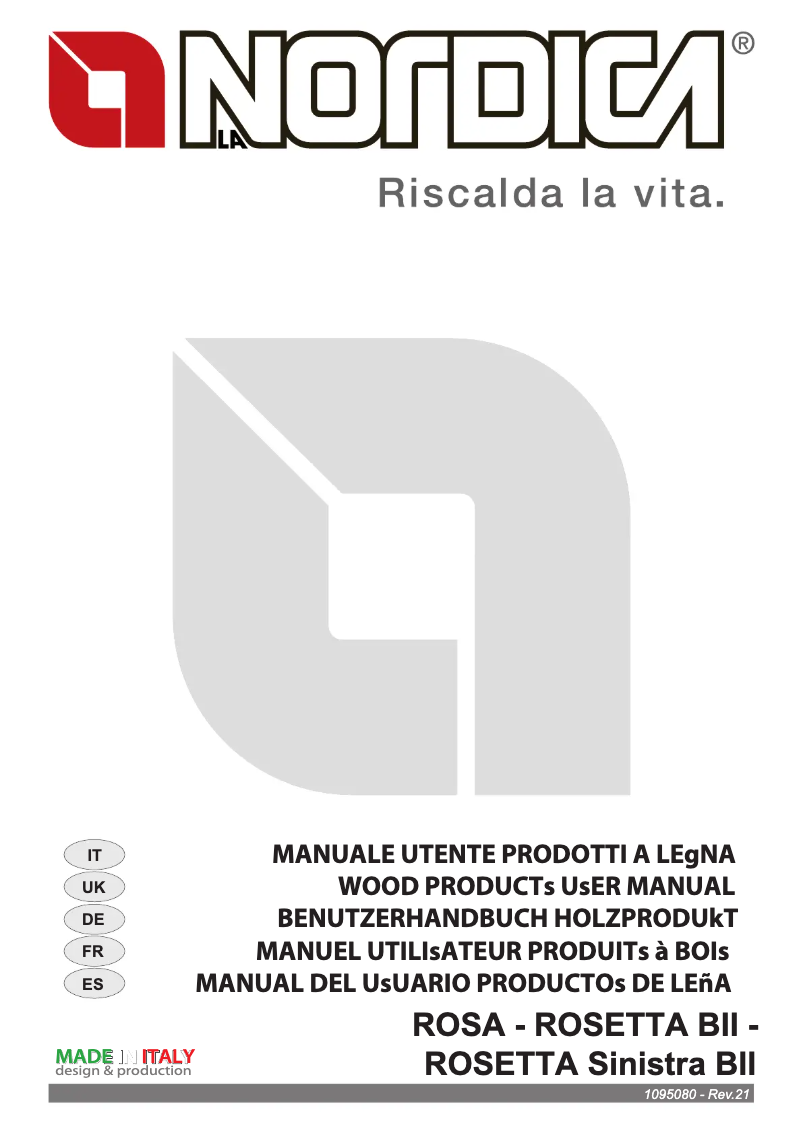 Page 1 of the manual User Manual La Nordica ROSETTA