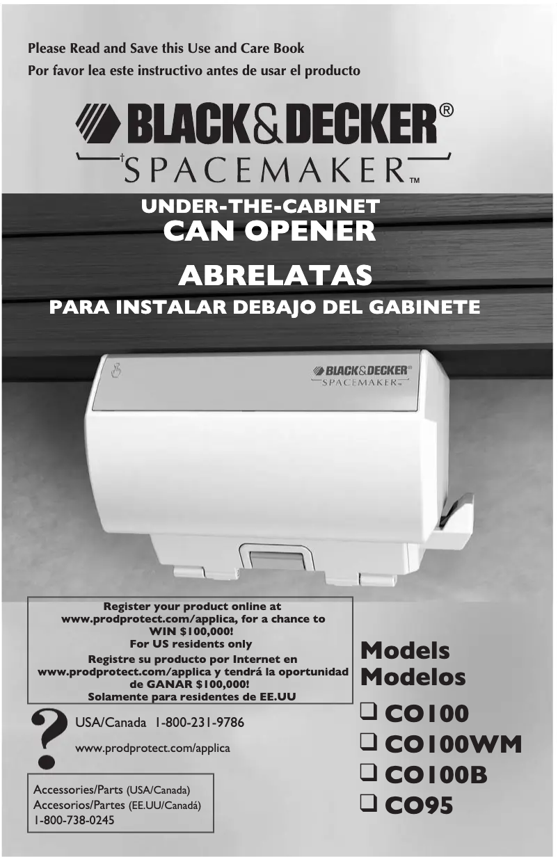 First page image of the manual for SpaceMaker CO100B