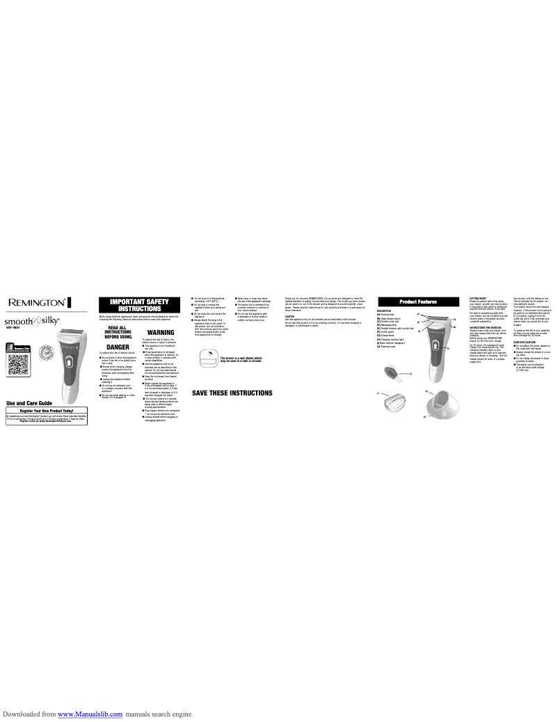 Page 1 of the manual User Manual Remington WDF-4820