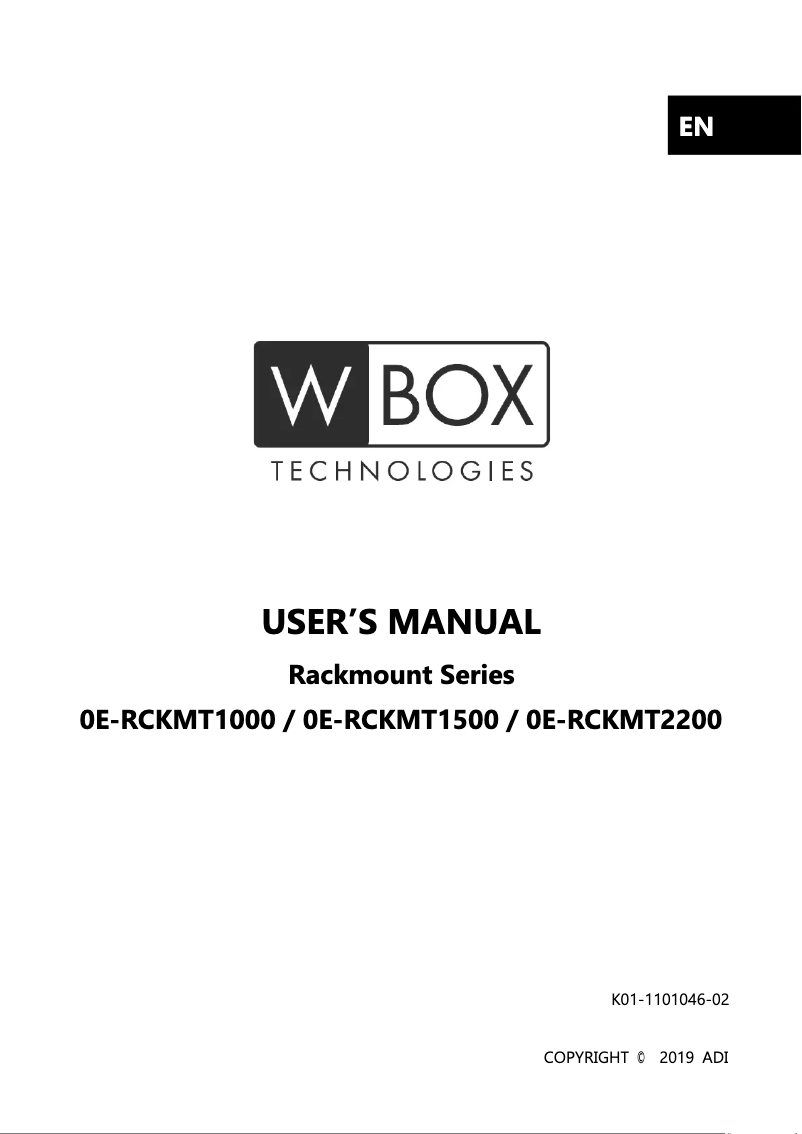 Image de la première page du manuel de l'appareil 0E-RCKMT2200