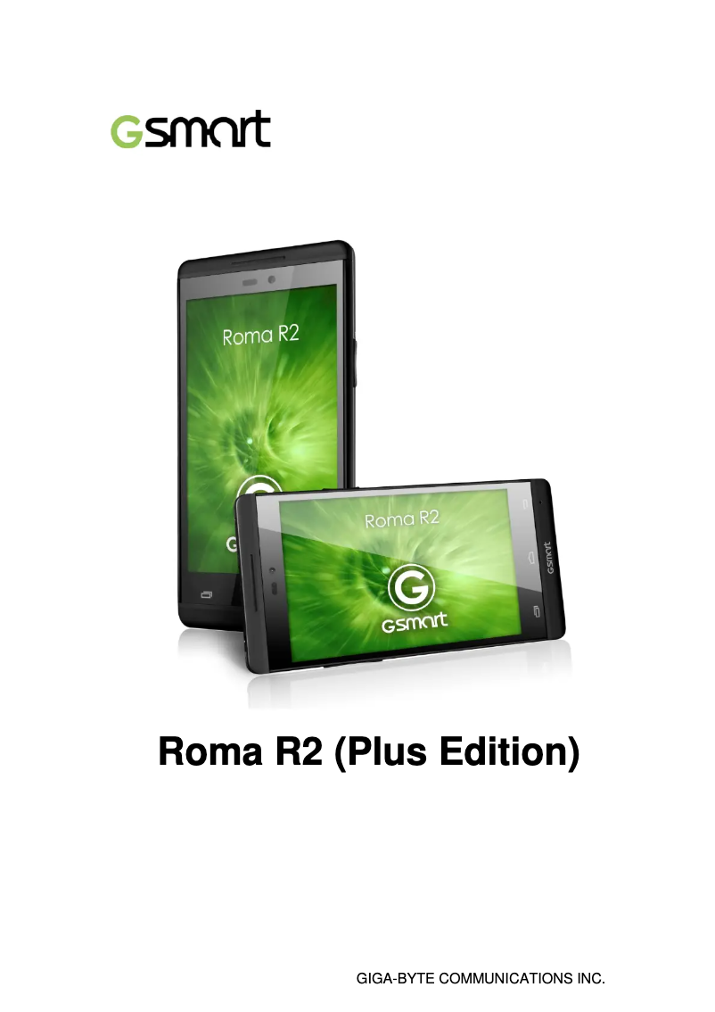 First page image of the manual for Roma R2 (Plus Edition)
