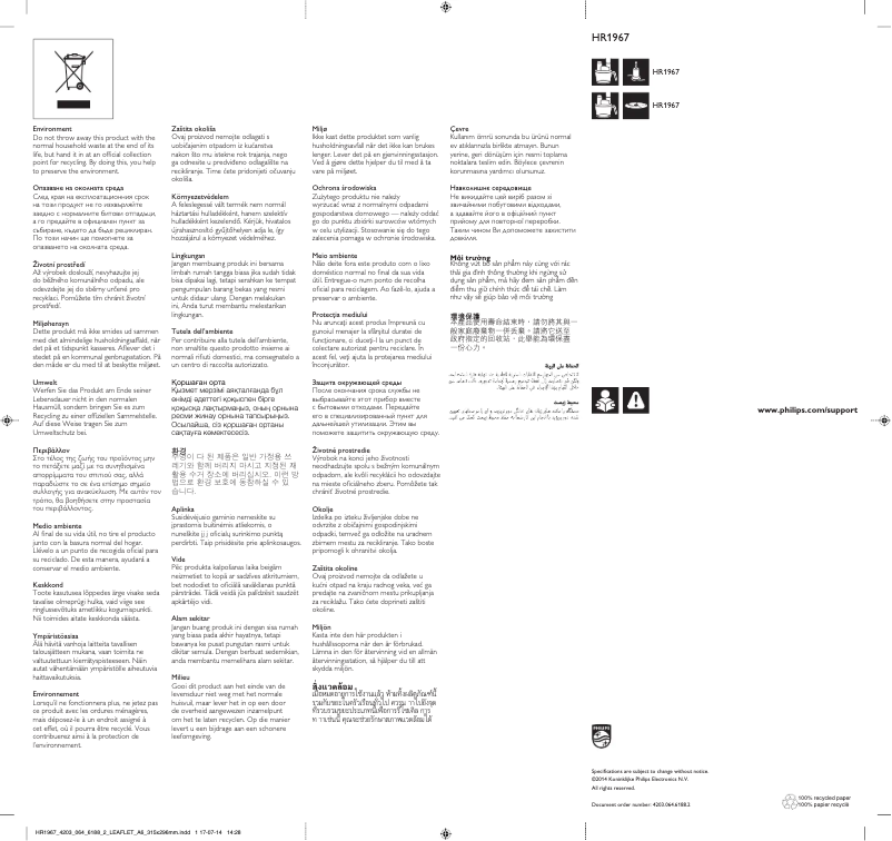 Page 1 of the manual User Manual Philips Avance Collection HR1967