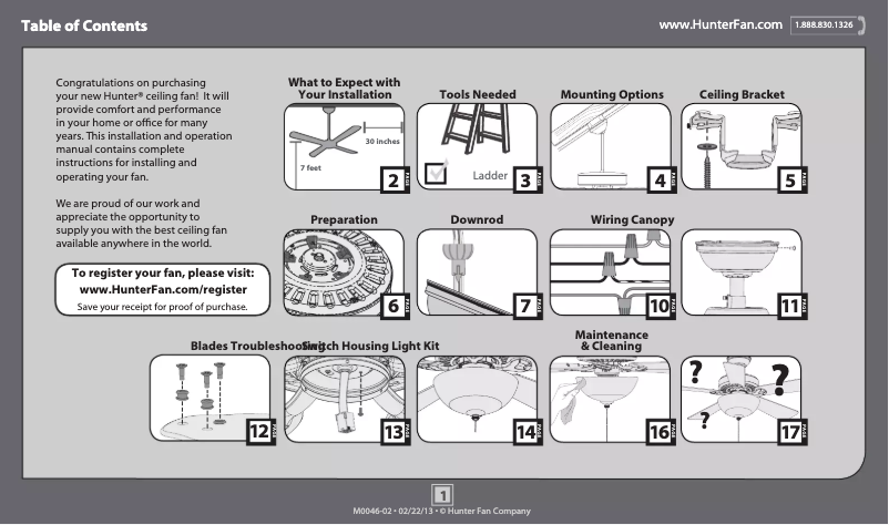 Page 1 of the manual User Manual Hunter Hudson 52065