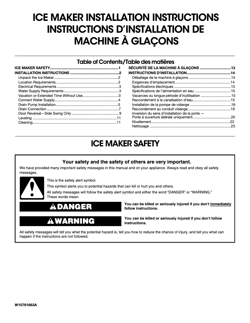 First page image of the manual for GI15PDXZ